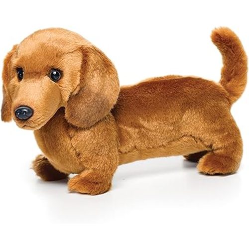 Standing Large Dachshund Dog Caramel Brown Children's Plush Stuffed Animal Toy