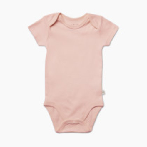 Tiny Kind Solid Short Sleeve Organic Cotton Bodysuit - Cloud Pink, 3-6 M