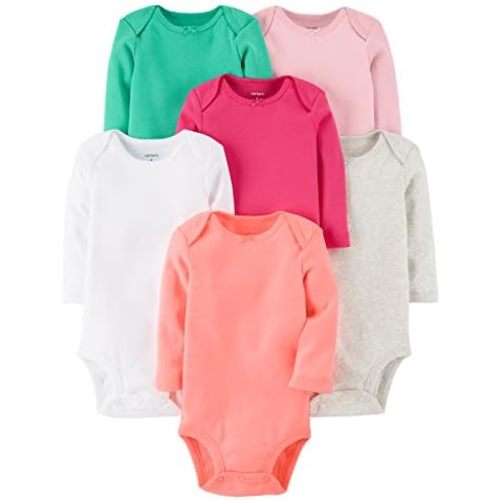 Carter's Baby Girls' 7-Pack Long-Sleeve Bodysuits