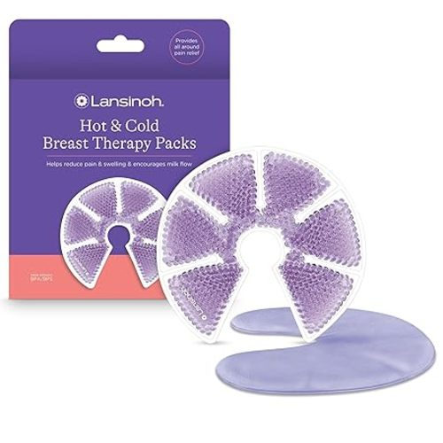 Lansinoh Breast Therapy Packs with Soft Covers, Hot and Cold Breast Pads, Breastfeeding Essentials for Moms, 2 Pack - 2 Count