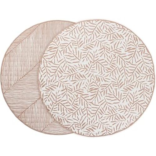 Toddlekind Organic Cotton Reversible Play Mat – 48" Handmade Blanket for Floor Activities, Tummy Time, Nursery Decor, and Family Comfort 0m+ Sea Shell (Pink)