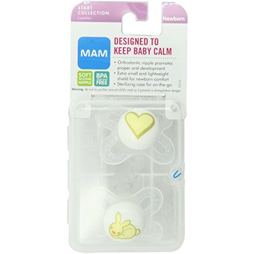 MAM Start Silicone Pacifier, Colors May Vary, 2 Count
