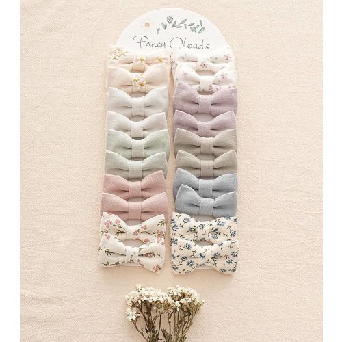 Baby Hair Clips with Bows for Girls,20pc Handmade Fully Lined Hair Barrettes,Hair Accessories for All Age Girls Toddlers Infants kids Gifts