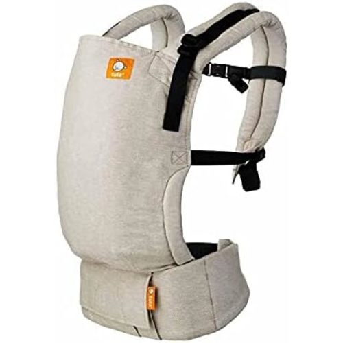 Baby Tula Free-to-Grow Linen Baby Carrier 7-45 lb, Adjustable Newborn to Toddler Carrier, Ergonomic Inward Front and Back Carry, Lightweight, Sand