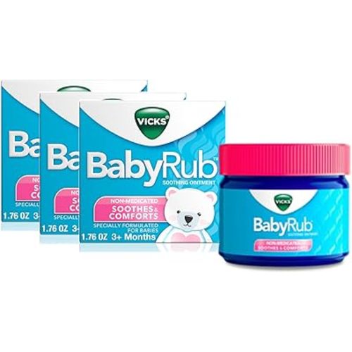 Vicks BabyRub Chest Rub Ointment 1.76 oz (3 Pack) - Soothing Aloe Eucalyptus Lavender and Rosemary from the makers of VapoRub (OLD)