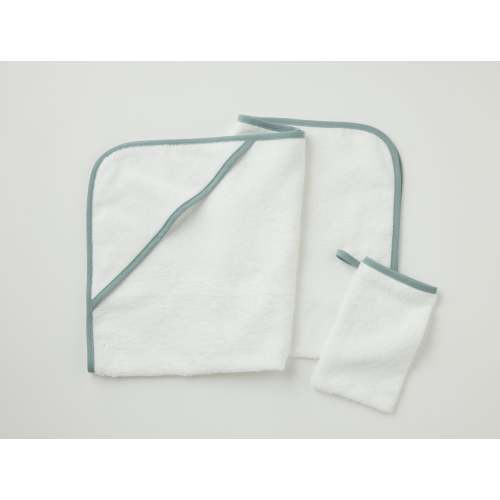 Cloud Loom™ Organic Baby Hooded Towel and Bath Mitt Set – Coyuchi