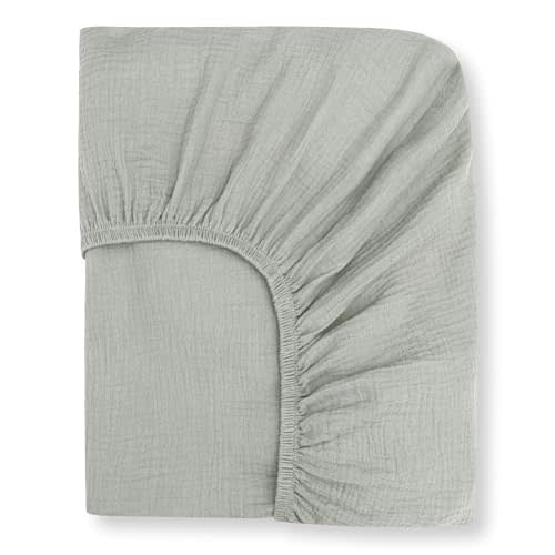 Nora's Nursery Muslin Crib Sheets - 100% Organic Cotton - Stone