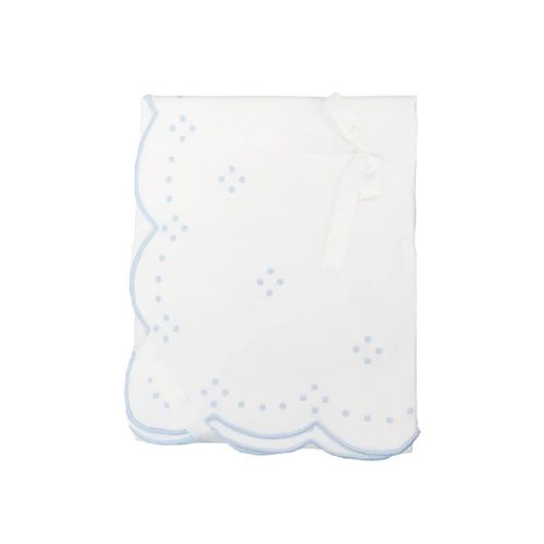 Scallop Dot Receiving Blanket Blue