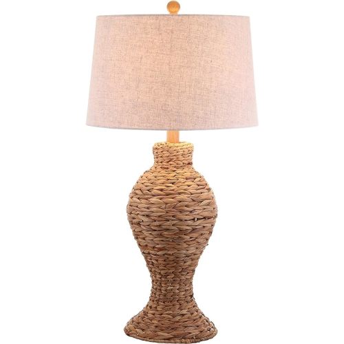 JONATHAN Y JYL1015A Elicia 31" Seagrass Weave LED Table Lamp Coastal Cottage Bedside Desk Nightstand Lamp for Bedroom Living Room Office College Bookcase LED Bulb Included, Natural