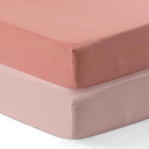 Dreamology 24x38 Mini Crib Sheets, 100% Cotton Crib Sheets for Boys,Girls,Crib Mattress Sheets,Pack and Play Sheets, Mini Crib Sheet Fitted | Rose,Dusty Pink