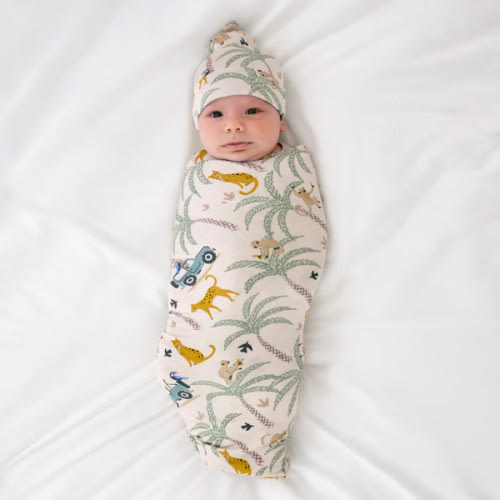 Wild Escape Swaddle & Hat Set | Little Sleepies
