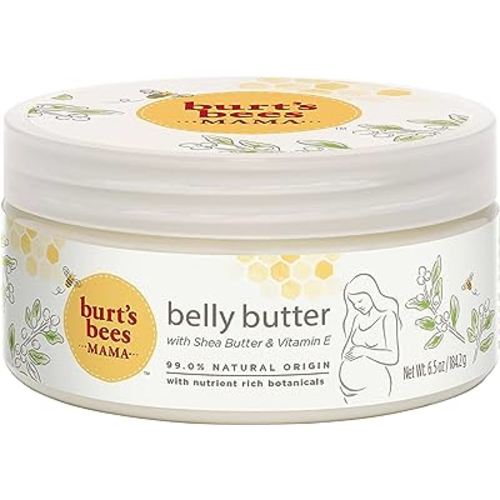 Burt's Bees Mama Belly Butter Skin Care, Pregnancy Lotion & Stretch Mark Cream, with Shea Butter and Vitamin E, 99% Natural, 6.5 Ounce