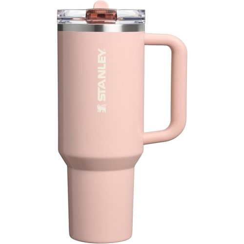 Stanley Quencher ProTour Flip Straw Tumbler with Leakproof Lid 40 oz | Built-In Straw and Handle | Cup Holder Compatible for Travel | Insulated Stainless Steel Cup | BPA-Free | Peach Whip Gloss