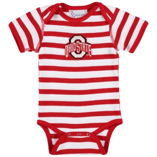 Ohio State Buckeyes Two Feet Ahead Newborn & Infant Stripe Shoulder Bodysuit - Scarlet