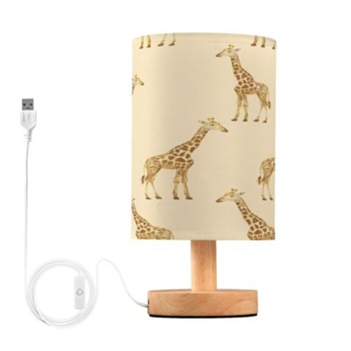 Desk Lamp Bedside Lamp 5.12x9.7In LED Lamp With USB Charging Interface For Bedroom Living Room Office Study Stylish Decoration Pale Yellow Giraffe