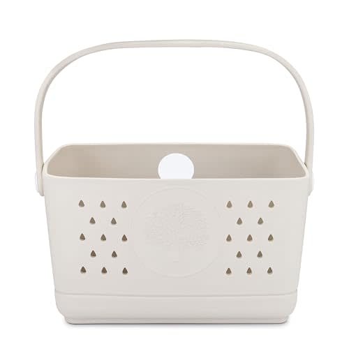 Parker Baby Large Bath Caddy | BPA Free & Food Grade Shower Caddy Organizer for Toys & Supplies | Quick-Dry, Sturdy & Perfect Size Shower Basket w/Handle in Neutral Colors