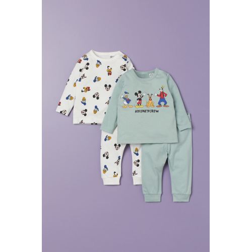 2-pack Jersey Sets - Mint green/Mickey Mouse - Kids | H&M US