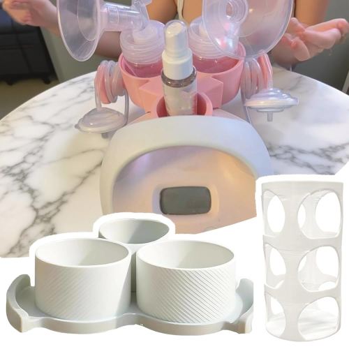 Bottle & Hose Holder for Spectra Breast Pump | Fits All S1 S2 Versions | Organize and Simplify Your Pumping Journey | Functional Design for Easy Use (White)
