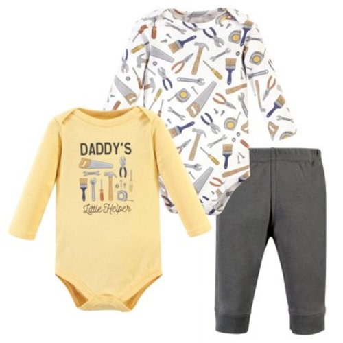 Hudson Baby 2 Cotton Long Sleeve Bodysuits and Pant Set, Preemie - 24 Months