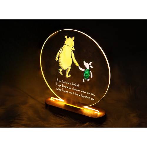 Personalized Winnie the Pooh Lamp for Kids - Baby Shower Gifts - Kids Room Decor - 1st Birthday Gift - Baby Nursery Decor - Unique Baby Gift
