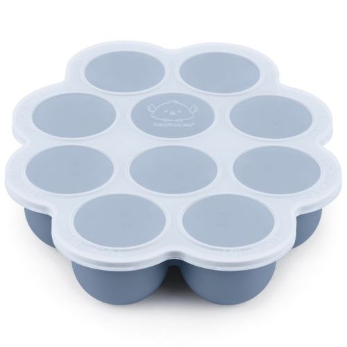 Prep Silicone Baby Food Freezer Tray with Clip-on Lid, 2oz x 10 Silicone Freezer Molds, BPA-Free Baby Food Storage (Slate)