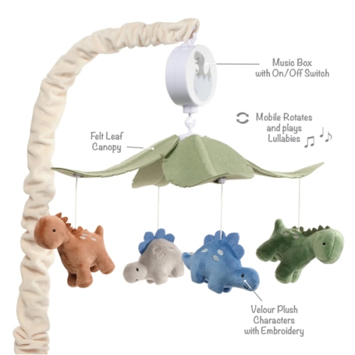Dino-Might Musical Baby Crib Mobile