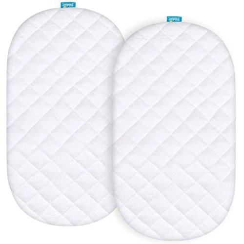Waterproof Bassinet Mattress Pad Cover for UPPAbaby Bassinet, 2 Pack, Ultra Soft Viscose Made from Bamboo Terry Surface, Breathable and Easy Care