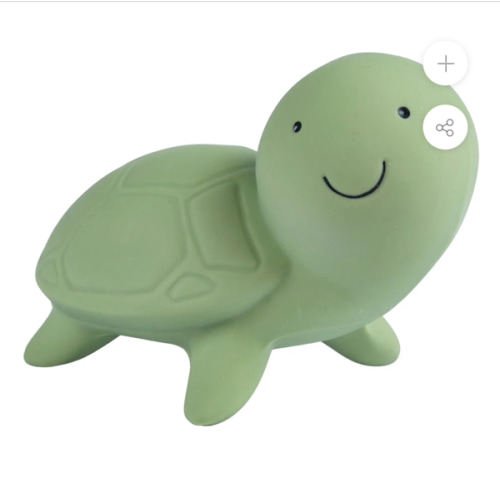 Turtle Organic Natural Rubber Rattle, Teether & Bath Toy
