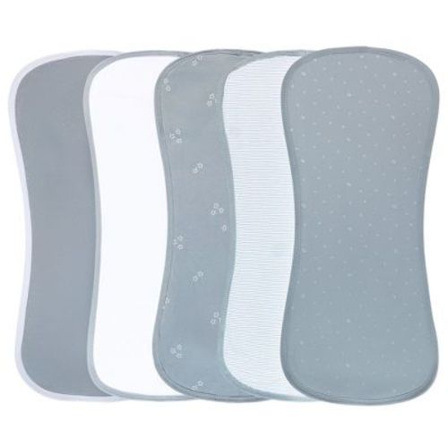 Ely's & Co. Hourglass Shape Fleece Burp Cloths Blue Leaf Collection 5 Piece Set