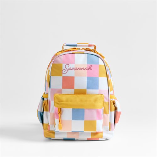 Personalized Dreamer Sherbet Hopscotch Small Kids Backpack with Side Pockets