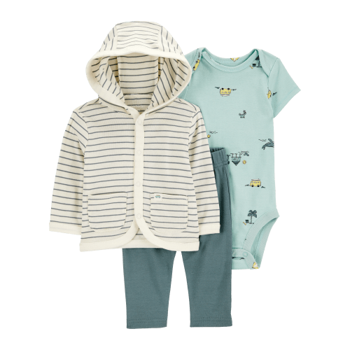Baby 3-Piece Striped Hooded Pant Set - Carter's | Carter's