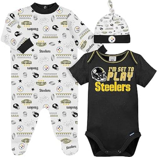Gerber Unisex Baby NFL Team Footed Sleep and Play and Bodysuit Gift Set