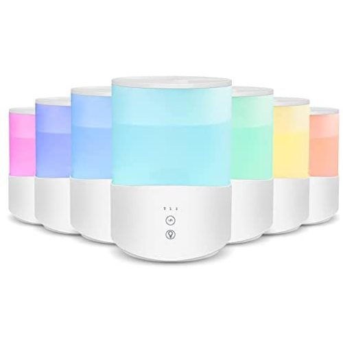 Cool Mist Humidifier, 2-in-1 Essential Oil Diffuser for Baby Kids Nursery, 2.5L Top Fill Humidifier with 7-color Night Lights for Bedroom Office, Humidifier with Adjustable Mist Mode, Auto Shut Off