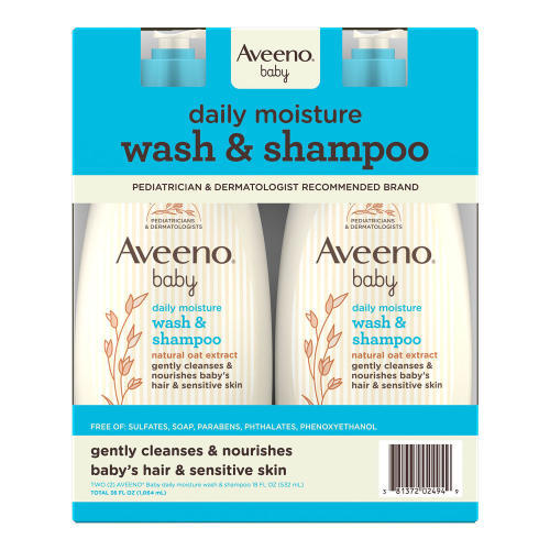 Aveeno Baby 2-in-1 Wash and Shampoo, 18 fl. oz., 2 pk. - Sam's Club