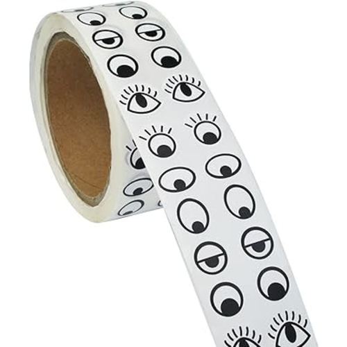 Lependor Black White Eye Stickers Labels -2000 Pcs Per Roll