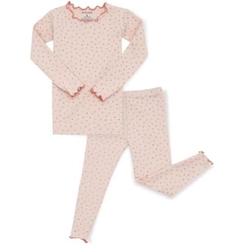AVAUMA Baby Boy Girl Pajama Set 6M-7T Kids Cute Toddler Snug fit Flower Pattern Design Pjs Cotton Sleepwear Ruffled Shirring
