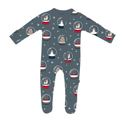 Zippered Footie in Snow Globe