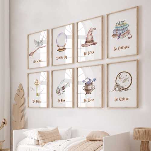 Watercolor Wizard Nursery Prints: Set of 8 Magical Wall Art (Digital Download)