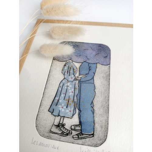 The Lovers, framed engraving