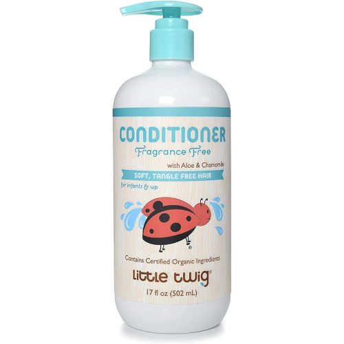 Little Twig Hair Conditioner, Natural Conditioner with Plant Derived Formula, Contains Essential Oils and Extracts, Suitable for Whole Family, Fragrance-Free, 17 fl oz.