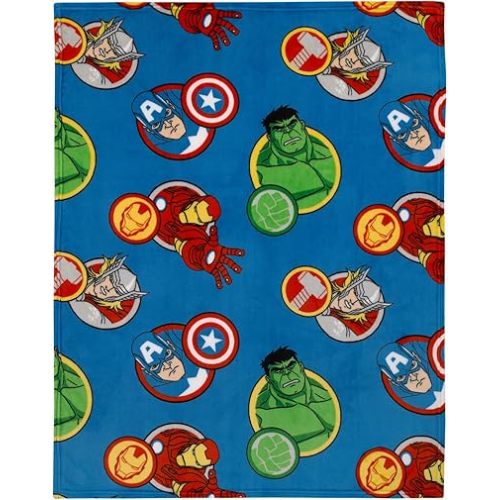 Marvel Avengers Toddler Blanket - 40” X 50” - Super Soft, Plush, Warm and Comfortable