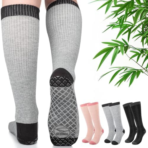 Compression Socks for Pregnant Women (2/3 Pairs) 15-20 mmHg Bamboo Viscose Non-slip Sock for Nurses Pregnancy