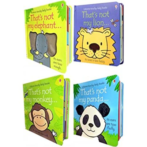 Usborne Thats Not My Animals Collection 4 Books Set Panda, Monkey, Elephant, Lion