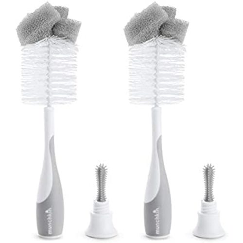 Munchkin Sponge Bottle Brush, 2 Pack, Grey
