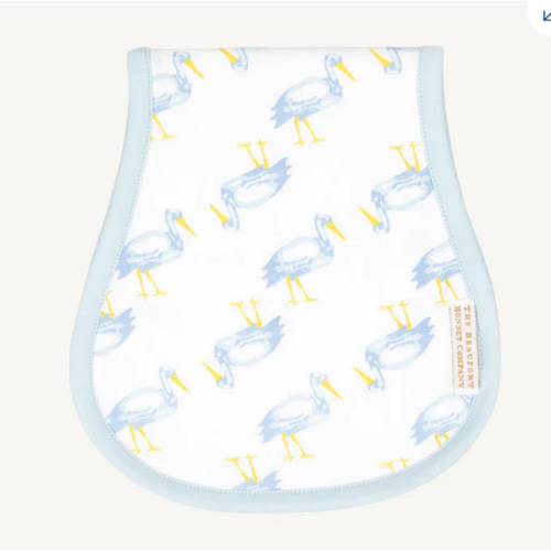 TBBC Oopsie Daisy Burp Cloth - Sir Proper Stork with Buckhead Blue
