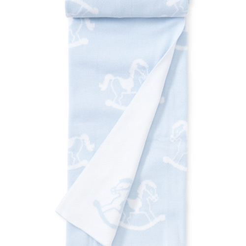 Silver Rocker Knit Novelty Blanket - Light Blue