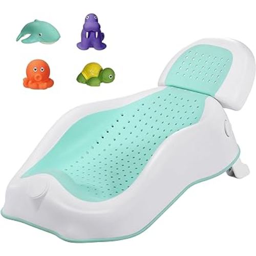 Baby Bather Baby Bath Seat Adjustable Reclining Soft Baby Bath Support for Bathtub or Sink,No-Slip Ergonomic Baby Bathtub Chair,Travel Baby Tub for Newborn Infant Boy Girl Shower,Bath Essential