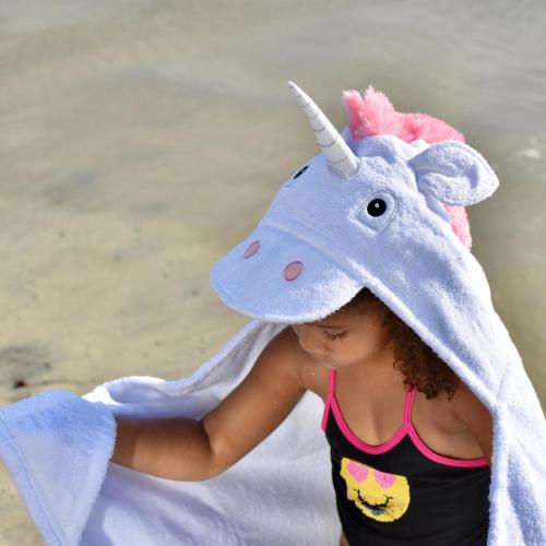 Unicorn Hooded Towel robe kids beach baby animal hoodie bath Pool swim lessons unicorns Ships from Texas