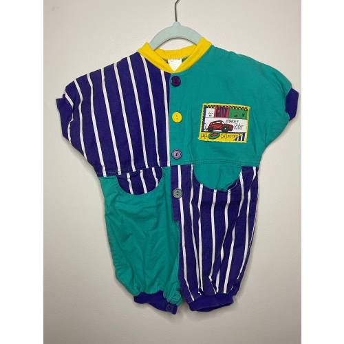 Vintage Broadway Kids 80s Car Romper