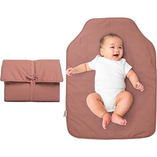 Natemia Baby Portable Diaper Changing Pad - Portable Changing Pad for Baby, Flexible Design for Travel, Machine Washable Percale Cotton, Made in Turkey, Baby Essentials